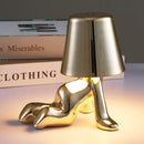 Articulated golden man table lamp for bedroom night light