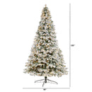10' Flocked Vermont Mixed Pine Christmas Tree with 800 LED Lights and 2200 Bendable Branches