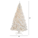 11' White Artificial Christmas Tree with 2720 Bendable Branches and 1000 LED Lights