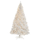 11' White Artificial Christmas Tree with 2720 Bendable Branches and 1000 LED Lights