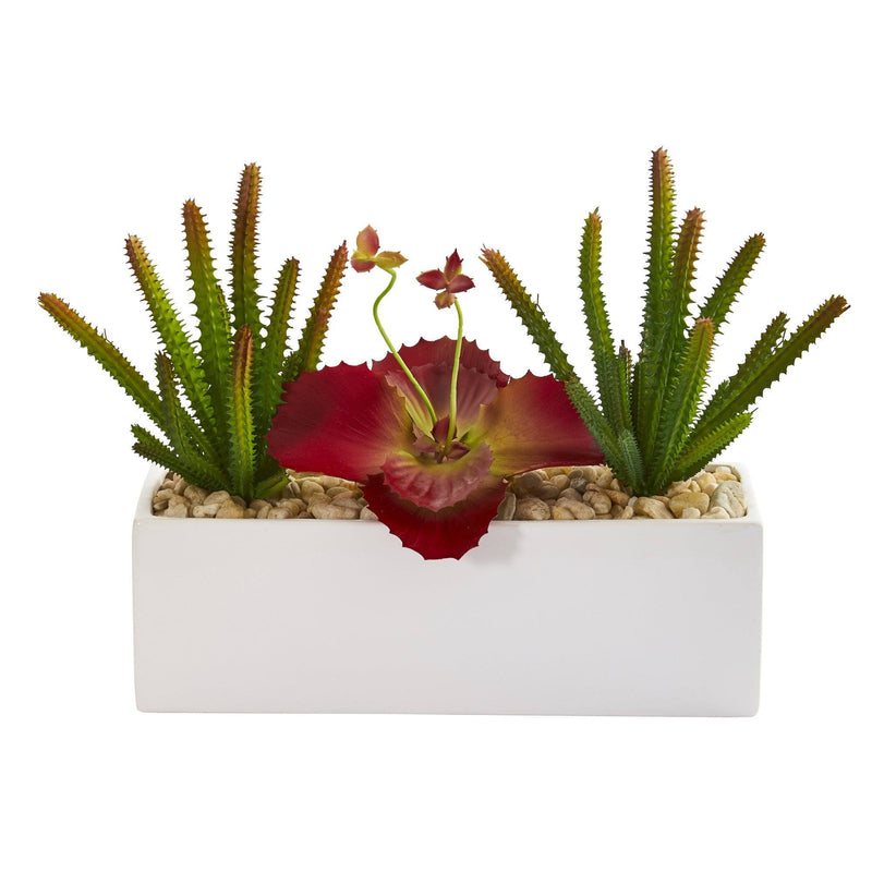 12 succulent planter 12” Succulent Artificial Plant in White Planter