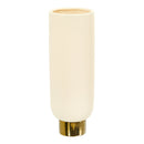 12.75” Elegance Ceramic Cylinder Vase with Gold Accents