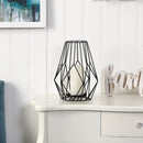 13” Geometric Black Metal Wire Votive Tea Lantern Candle Holder