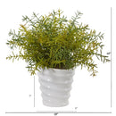 13” Rosemary Artificial Plant in Decorative Swirl Planter
