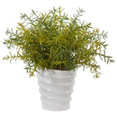 13” Rosemary Artificial Plant in Decorative Swirl Planter