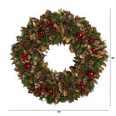 15” Holiday Artificial Wreath with Pine Cones and Ornaments