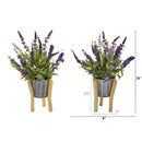16” Lavender Artificial Plant in Tin Planter with Legs (Set of 2)
