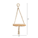 18" Boho Chic Wood Macrame Single Shelf Wall Art Decor"