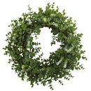 18” Eucalyptus Double Ring Wreath w/Twig Base