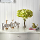 18” Hydrangea Artificial Arrangement in Cylinder Glass Vase