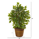 18” Mini Ficus Artificial Tree in Basket