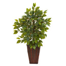 19” Mini Ficus Artificial Tree in Decorative Planter