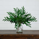 19” Palmate Fern Arrangement in Glass Vase