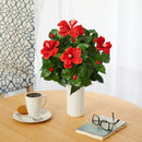 20” Hibiscus Artificial Plant Artificial Plant in White Planter