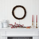20” Vine Wreath with 50 White Warm LED Lights
