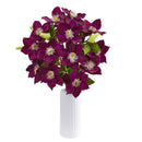21” Anemone Artificial Arrangement in White Vase