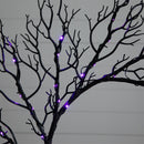 23” Pre-Lit Halloween Black Fall Wreath with 60 Orange & Purple LED Lights