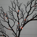 23” Pre-Lit Halloween Black Fall Wreath with 60 Orange & Purple LED Lights