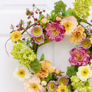 24" Artificial Mixed Peony Wreath