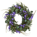 24” Eucalyptus, Dancing Lady Orchid and Mixed Greens Artificial Wreath