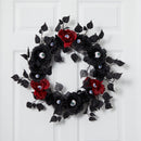 24” Eyeball Rose Halloween Artificial Wreath