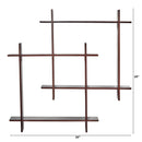 24" Wood Crosshatch Floating Shelves Wall Art Decor"