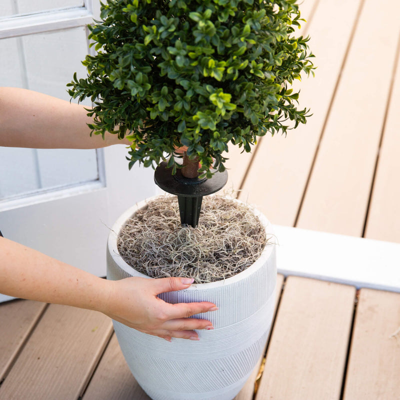 boxwood plant indoor Nearly Natural 2.5ft. UV Resistant Artificial Boxwood Plant with Integrated Ground Stake Indoor/Outdoor - Set of 2