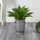 26” Agave Succulent Artificial Plant in Vintage Metal Planter