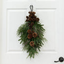26” Artificial Pine & Pine Cone Teardrop