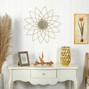 26” Gold Metal Flower Accent Wall Mirror