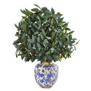 26” Olive with Berries Artificial Plant in Decorative Vase