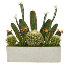 26” Succulent Garden Artificial Plant in White Planter