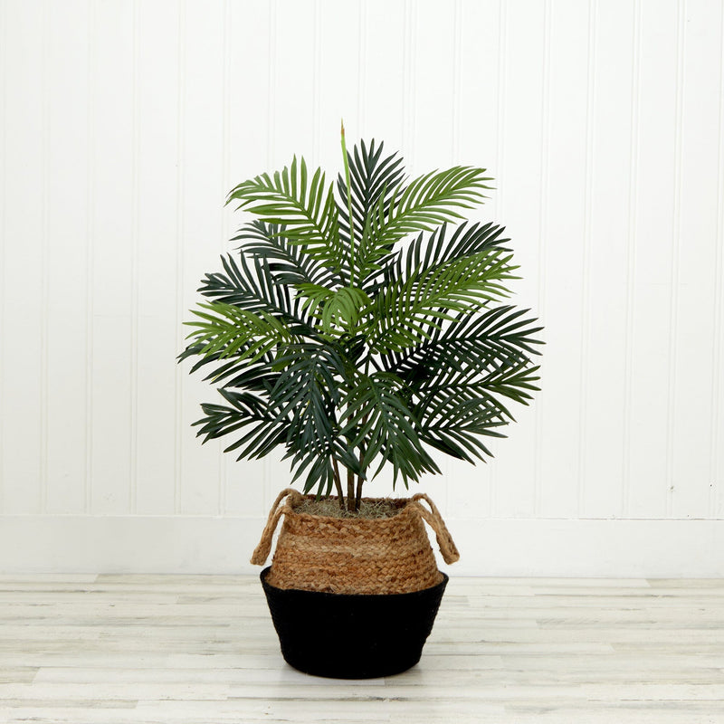 nearly natural areca palm tree 3' Artificial Areca Palm Tree with Handmade Jute & Cotton Basket DIY K