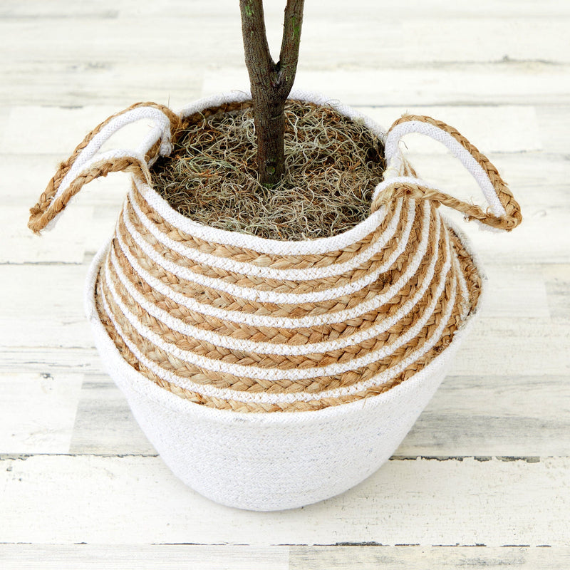 3' Artificial Fiddle Leaf Fig Tree with Handmade Cotton & Jute Woven B
