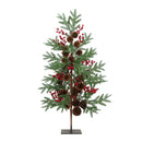 3' Artificial Slim Christmas Tree with Pine Cones & Berries