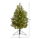 3' Cambridge Spruce Flat Back Artificial Christmas Tree with 50 Warm White (Multifunction) LED Lights and 113 Bendable Branches