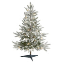 3’ Flocked Manchester Spruce Artificial Christmas Tree with 50 Lights and 133 Bendable Branches