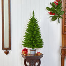 3’ Providence Pine Artificial Christmas Tree in Metal Pot with 50 Warm White Lights and 114 Bendable Branches