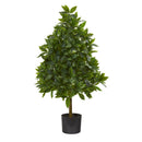 3’ Artificial Sweet Bay Cone Topiary Tree