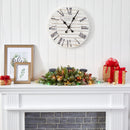 30” Flocked Artificial Christmas Triple Candelabrum with 35 Multicolored Lights and Pine Cones