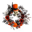 30” Spider and Skull with Top Hat Halloween Wreath