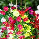 30" UV Resistant Artificial Morning Glory Hanging Plant (Indoor/Outdoor) - Set of 6