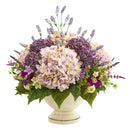 32” Hydrangea, Lavender and Mixed Flower Artificial Arrangement