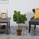 33” Fiddle Leaf Fig Artificial Tree in Basket