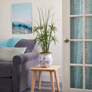 3.5’ Cyperus and Grass Artificial Plant in Vintage Floral Planter