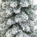 3.5’ Flocked Pencil Artificial Christmas Tree with 50 Clear Lights and 132 Bendable Branches in Sand Colored Urn
