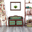36’’ Antique Floral Art Bench with Drawers