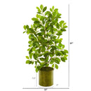 37” Mini Ficus Artificial Tree in Green Planter