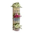 39” Mixed Daisy Artificial Plant in Three-Tiered Wall Decor Planter