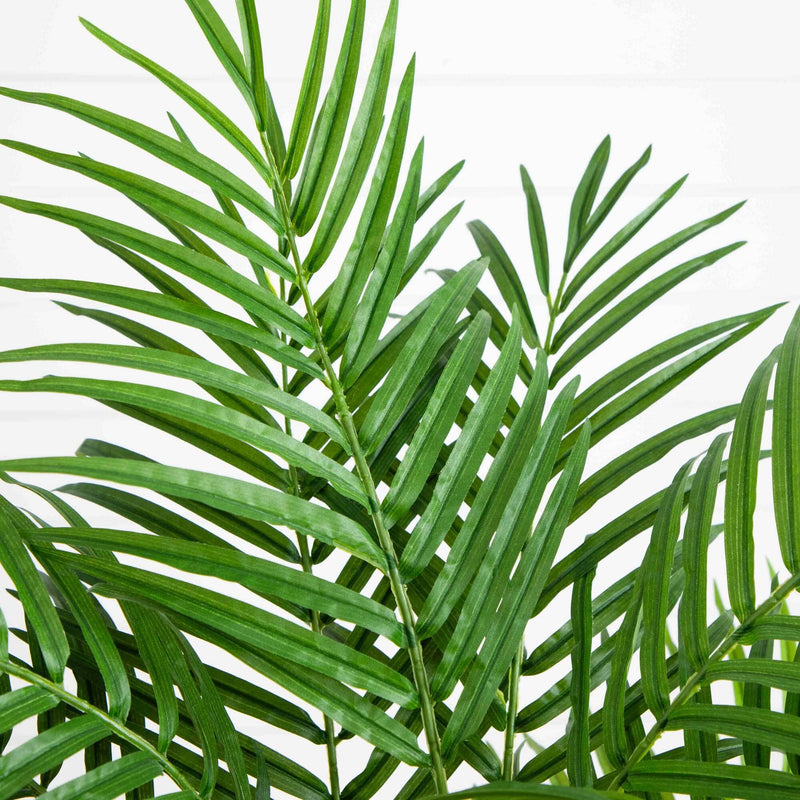 areca palm sand Nearly Natural 4-ft Areca Palm Artificial Tree in Sand Colored Planter